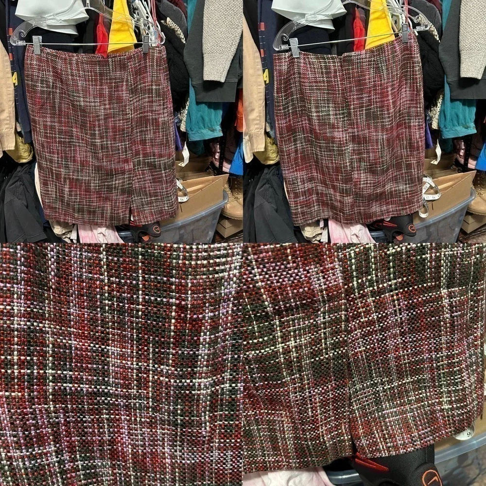 Unbranded Red Tweed Preppy Academia Skirt Size 10 - 